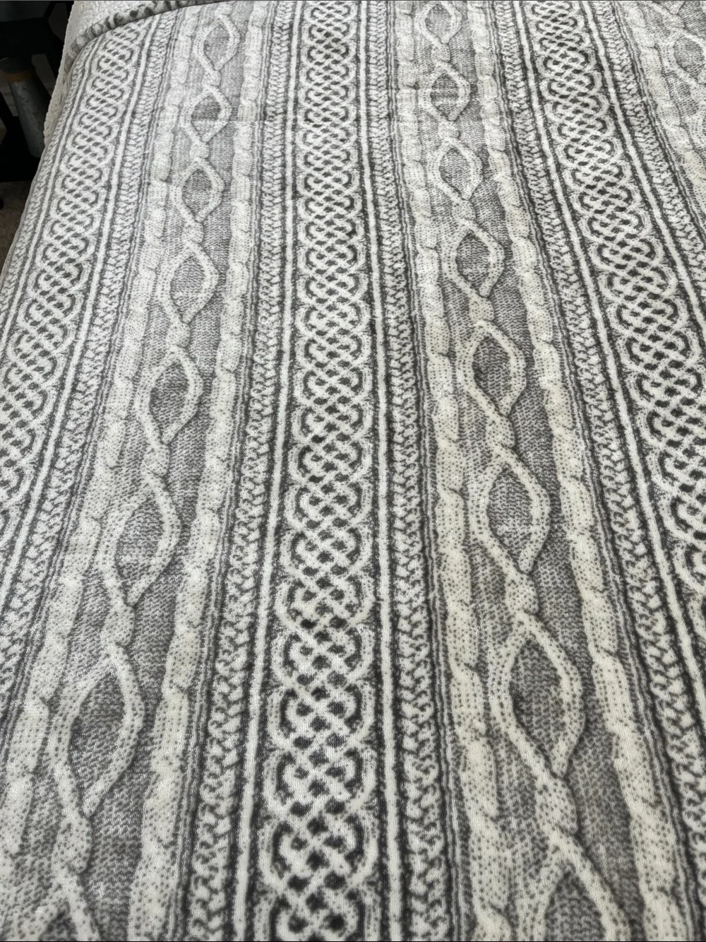 King Size Neutral Gray Patterned Blanket or Comforter